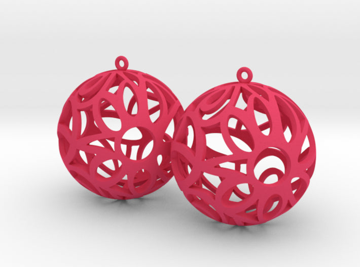 Floral Cube Earrings 3d printed